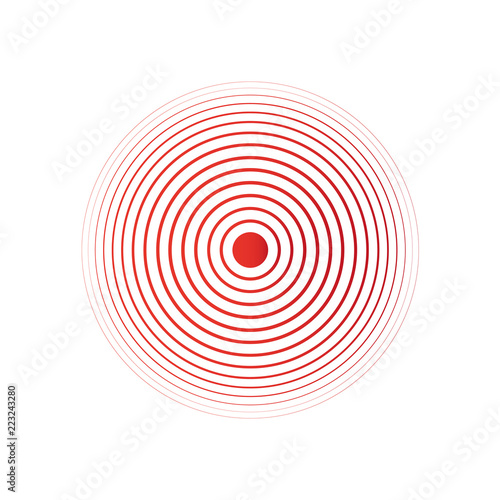 Red pain rings. Symbol of growing physical pain vector