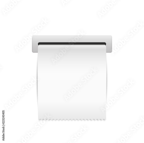Vector sales printed receipt. Bill template, sales receipt Realistic vector illustration
