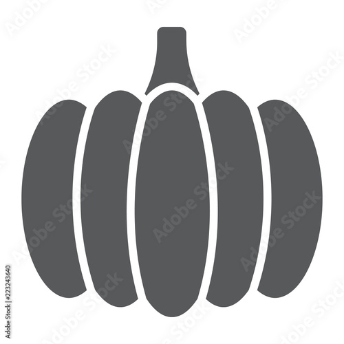 Pumpkin glyph icon, vegetable and food, cucurbita sign, vector graphics, a solid pattern on a white background. photo
