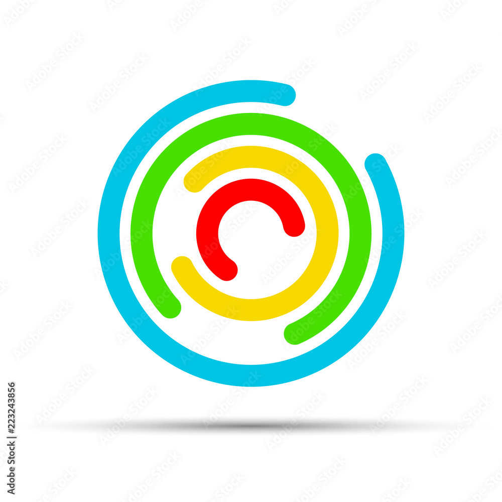 Logo with colourful circles parts Logo with colourful circles parts