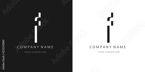 f logo letter modern design photo