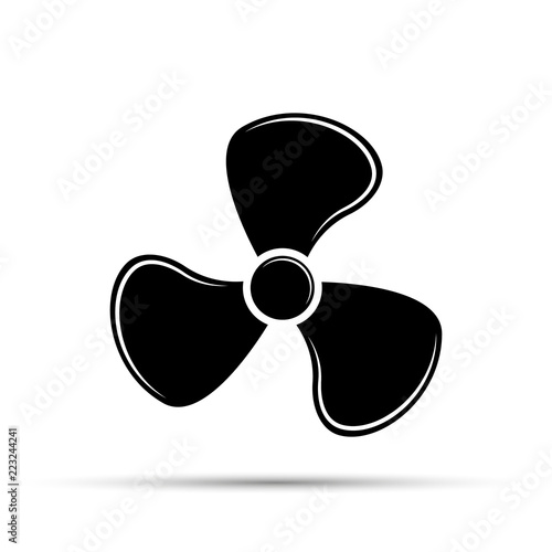 Black fan icon on a white background