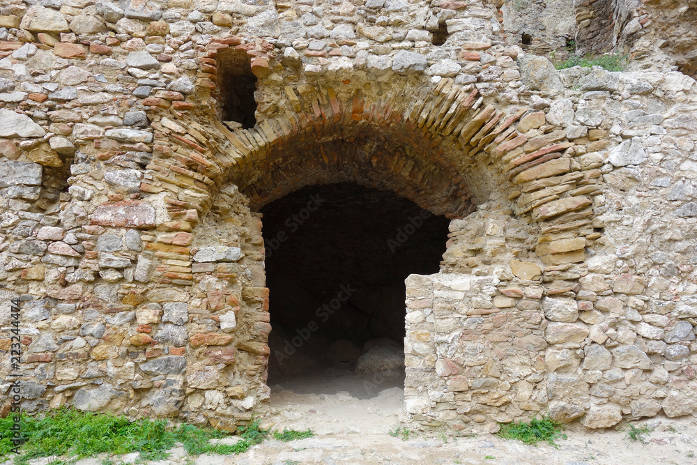 Interior of Brekov Castle, ruins