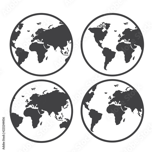 Globe world map vector icon