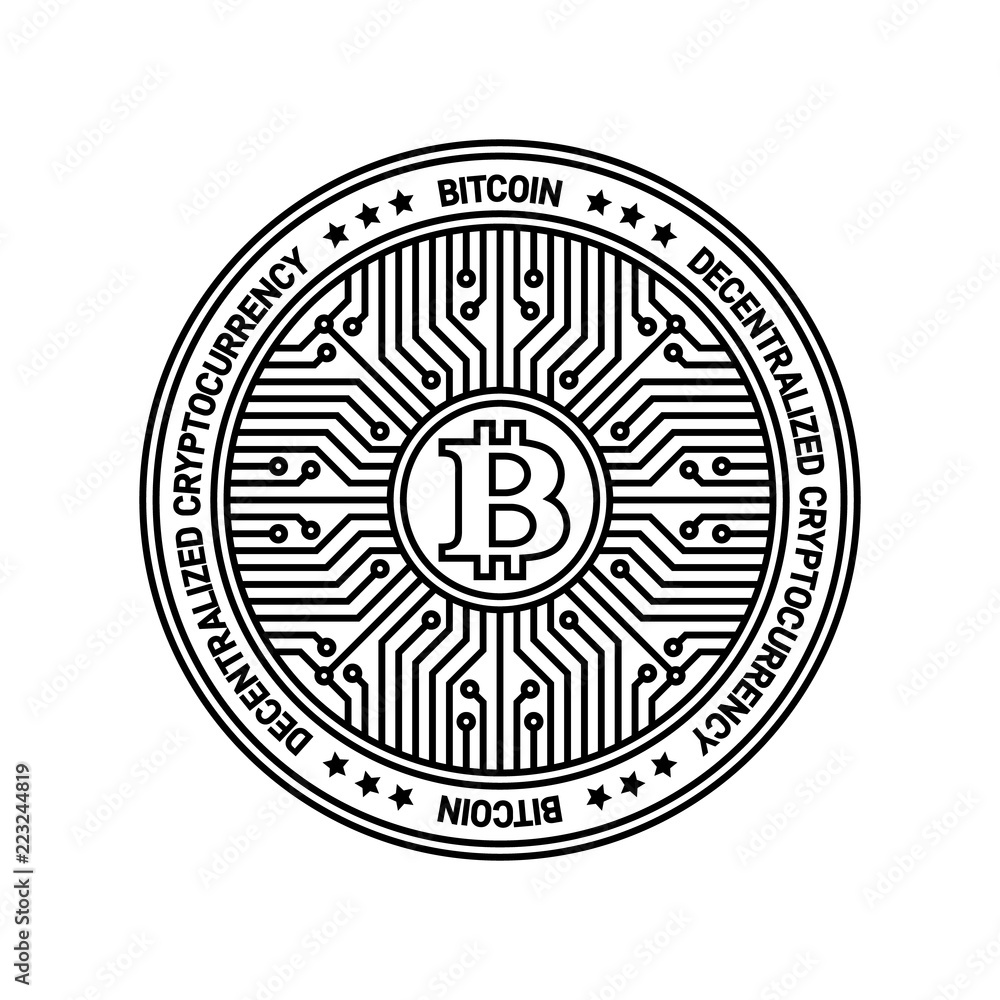 Bitcoin Monochrome Vector Icon Bitcoin Monochrome Vector Icon