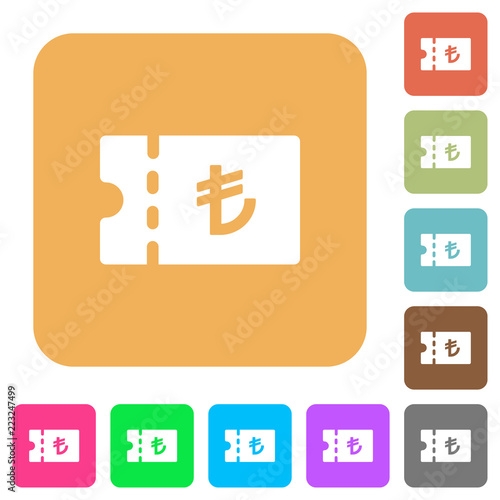 Turkish Lira discount coupon rounded square flat icons