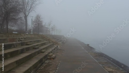 Running in the fog photo