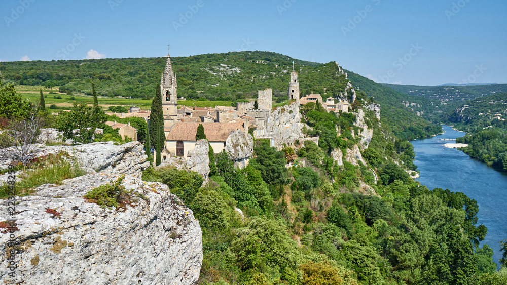 Cityscape Of Picturesque Medieval Village Aygueze France