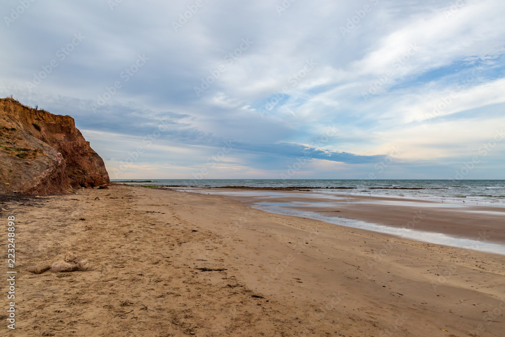 Compton Bay beach on the Isle of Wight, in the early morning Compton Bay beach on the Isle of Wight, in the early morning