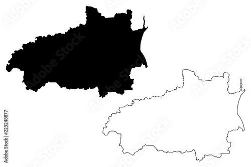 Ivanovo Oblast (Russia, Subjects of the Russian Federation, Oblasts of Russia) map vector illustration, scribble sketch Ivanovo Oblast map