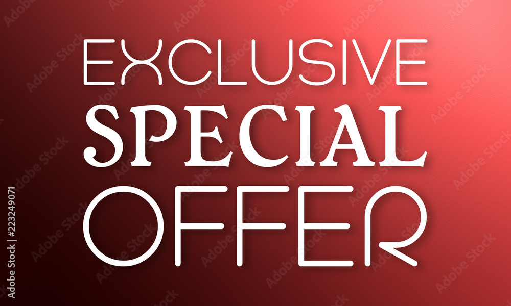 Fototapeta premium Exclusive Special Offer - white text on red background