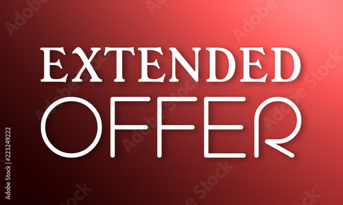 Extended Offer - white text on red background