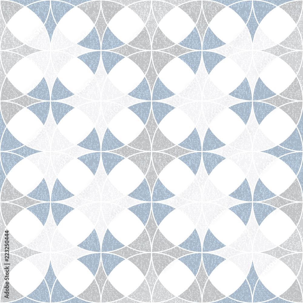 Fototapeta premium Abstract seamless pattern of superimposed geometric shapes. Rounded forms flow into each other.