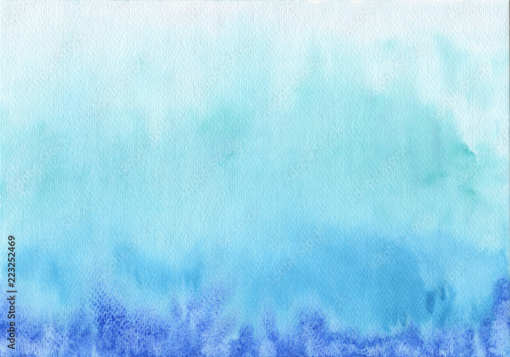 Abstract blue watercolor background. Texture of painted aquarelle paper. Abstract blue watercolor background. Texture of painted aquarelle paper.