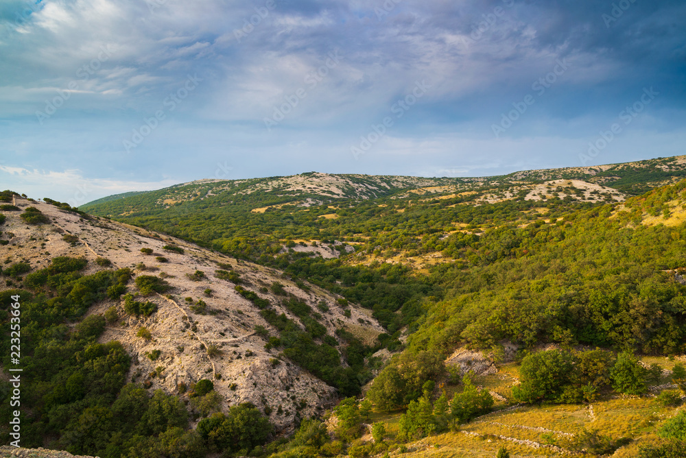 Mountains near Stara Baska , Krk Island , Croatia