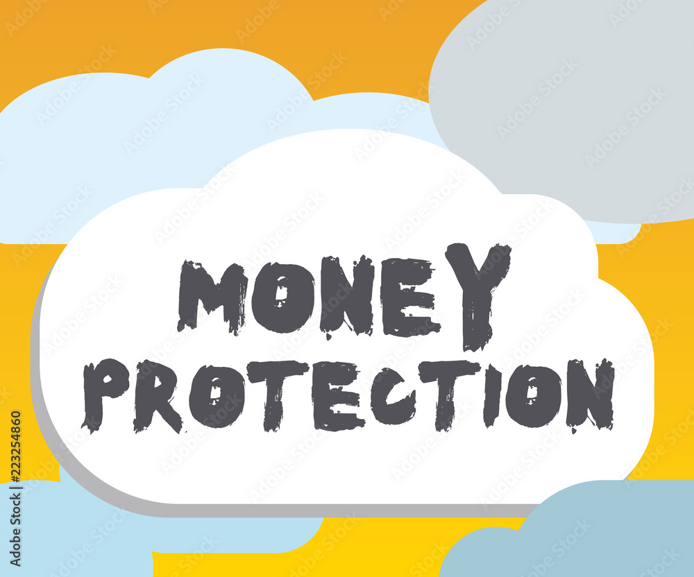 Fototapeta premium Word writing text Money Protection. Business concept for protects the rental money tenant pays to landlord.