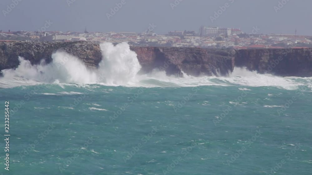 Hercules waves in the storm in Sagres. Costa Vicentina Hercules waves in the storm in Sagres. Costa Vicentina