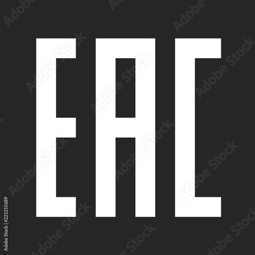 EAC sign. Eurasian Conformity certification mark photo