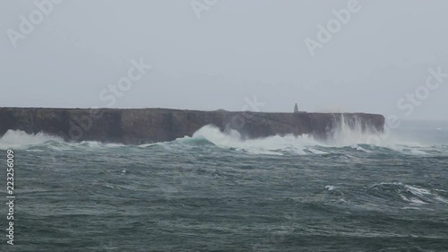 Hercules waves in the storm in Sagres. Costa Vicentina