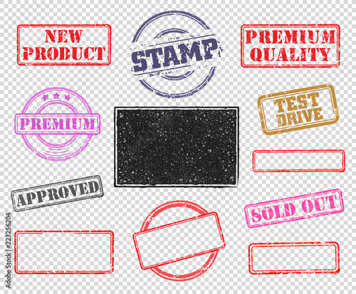Big set of rubber stamps. Vector illustration for use on opacity background