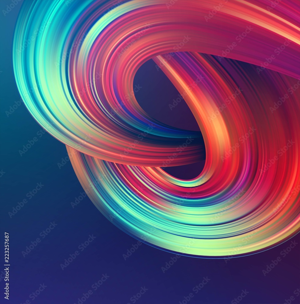 Obraz premium Bright abstract background with colorful swirl flow. Vector illustration