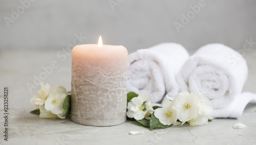 Spa candle still life
