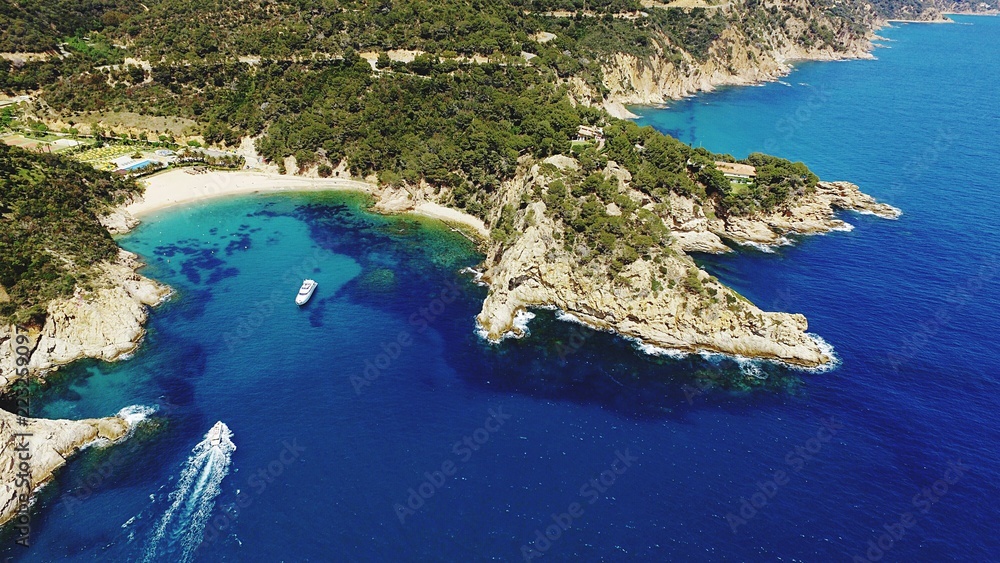 tossa de mar a vista de Drone,Cataluña 