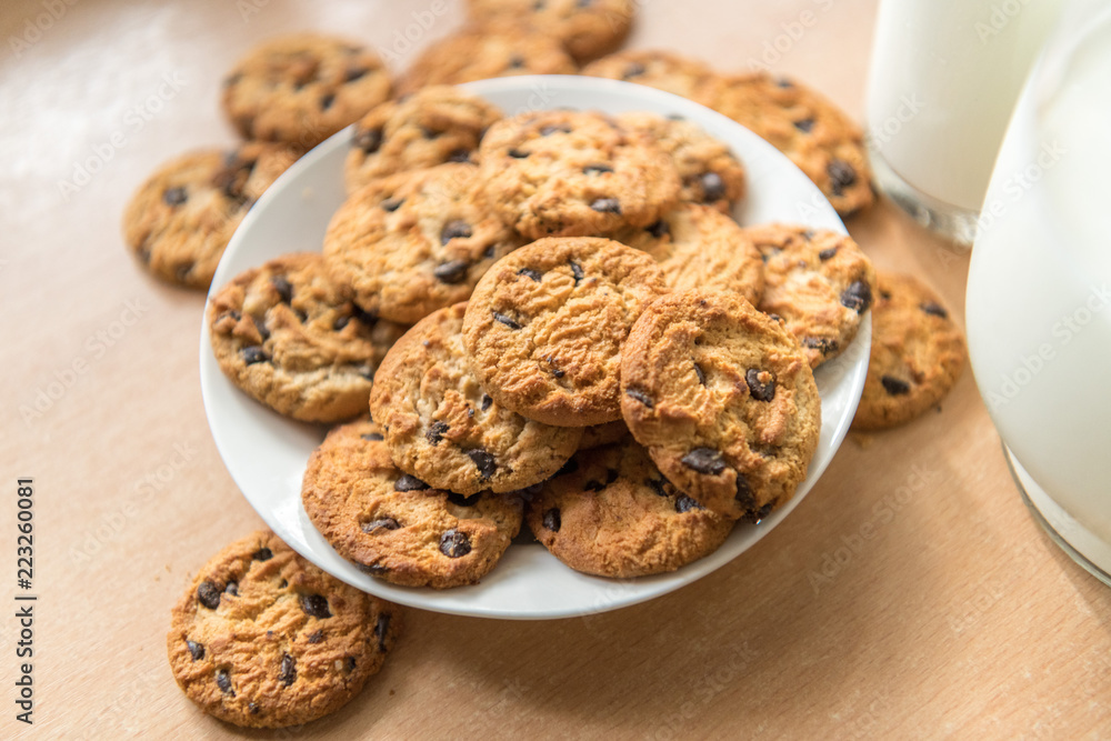 Chocolate Chip Cookies on the table Chocolate Chip Cookies on the table