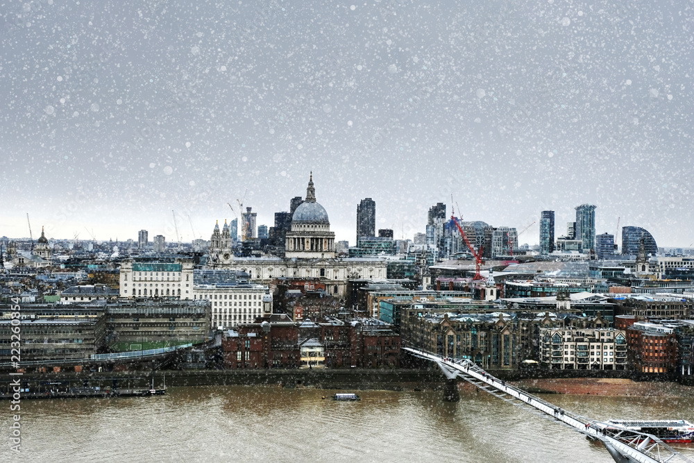 City of London in winter