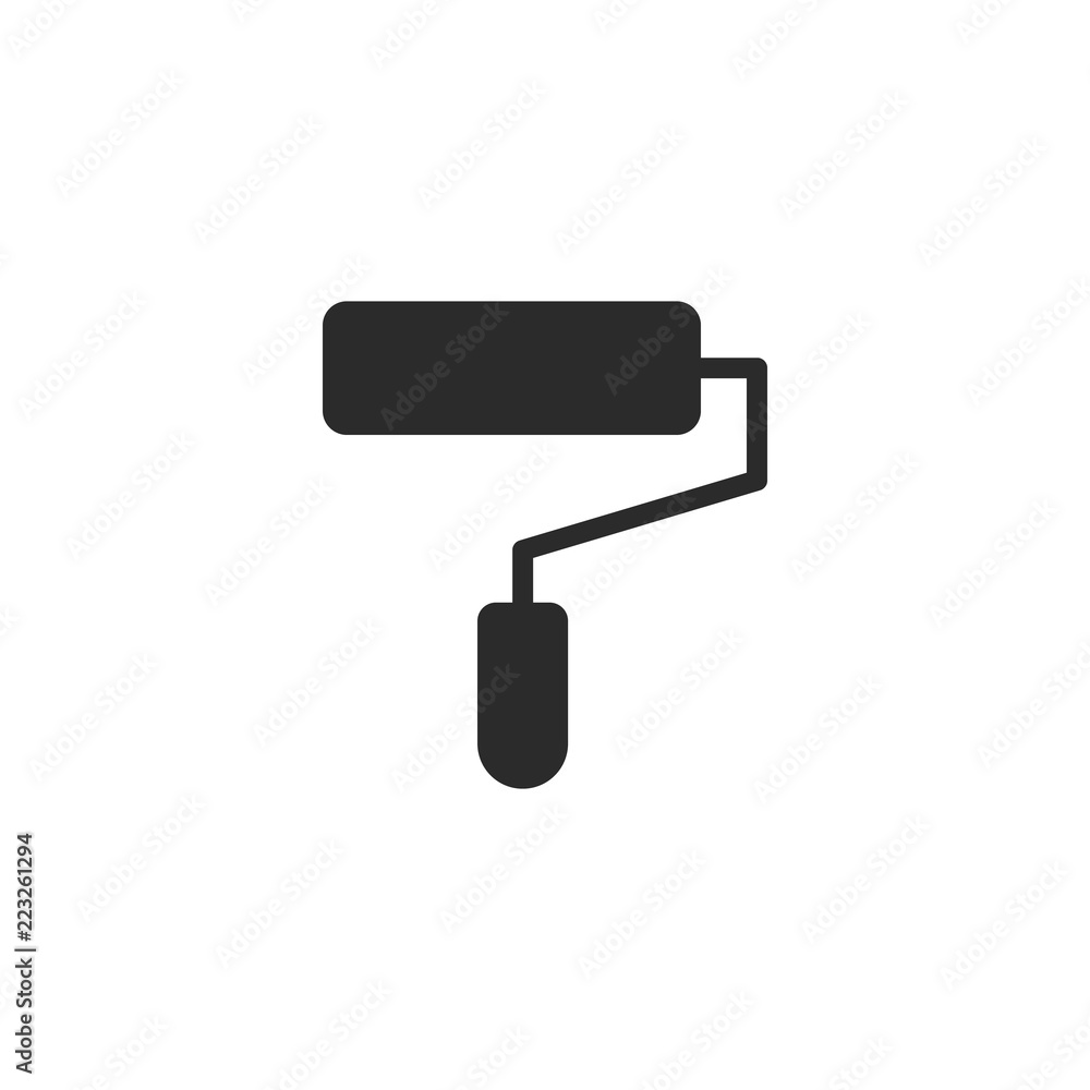 Silhouette of a paint roll or roller icon isolated on white background. Painter and house renovation icon. Silhouette of a paint roll or roller icon isolated on white background. Painter and house renovation icon.