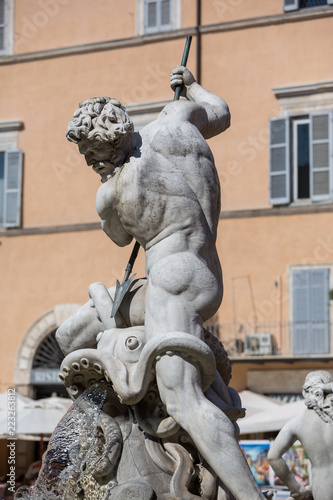 Detail from the  Fountain of Neptune  Fontana del Nettuno   which is a fountain located at the north end of the Piazza Navona.