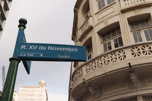 Placa da Rua XV de Novembro