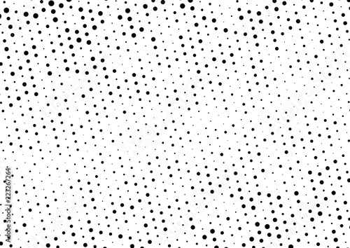 Black points halftone pattern white background. Abstract monochrome backdrop. Vector illustration