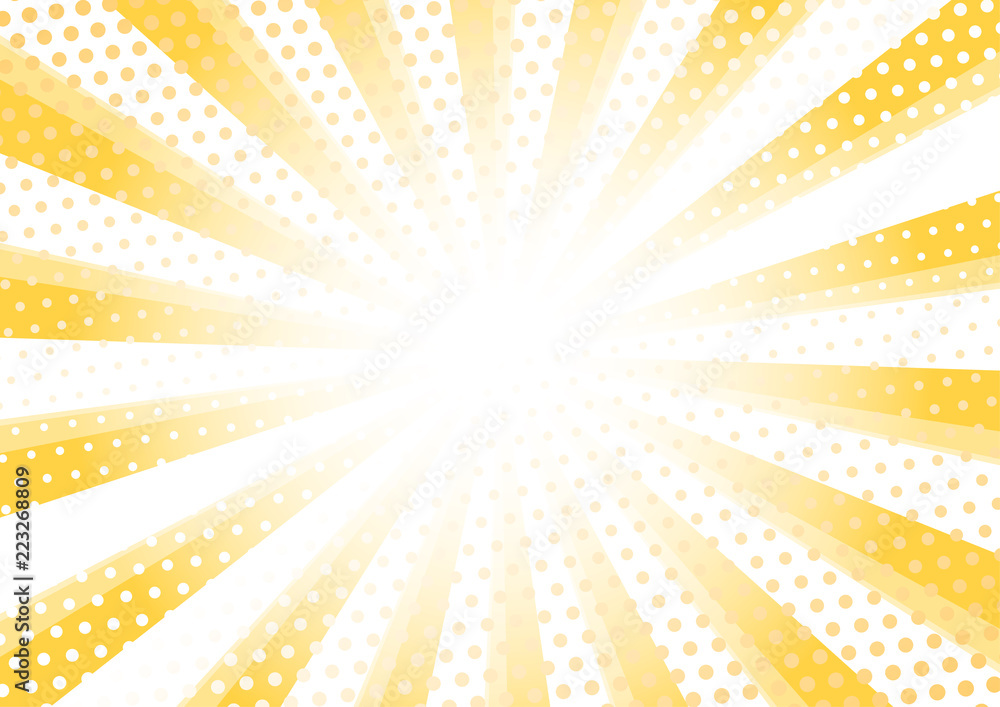 Fototapeta premium Modern sunburst Halftone pattern background. Decorative web concept, banner, layout, poster. Vector illustration