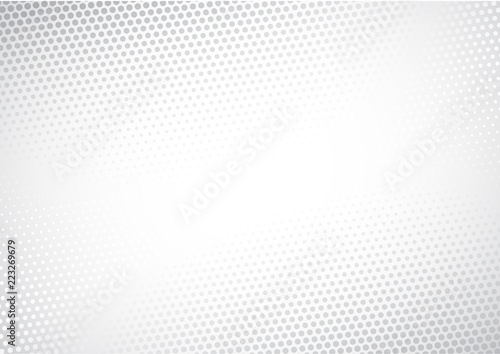 Modern Halftone white and grey background. Decorative web concept, banner, layout, poster. Vector illustration