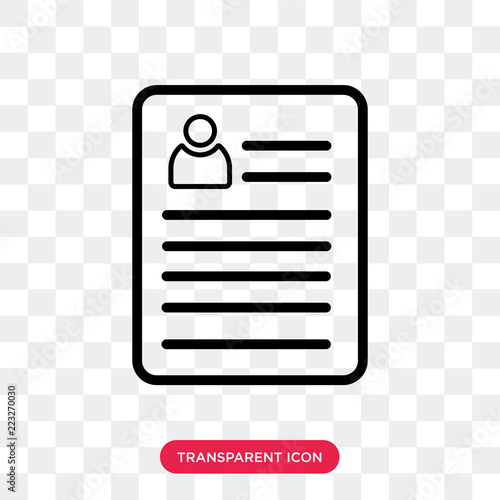 Resume vector icon isolated on transparent background, Resume logo design