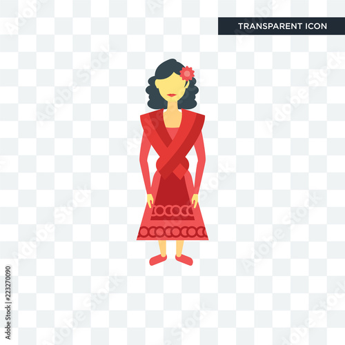 Spanish woman vector icon isolated on transparent background, Spanish woman logo design photo