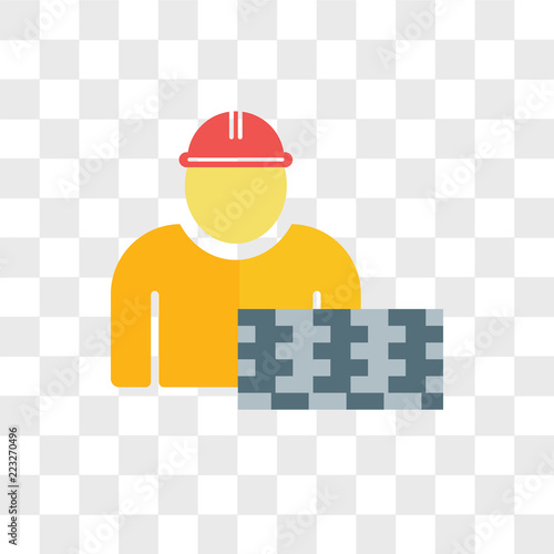 Builder vector icon isolated on transparent background, Builder logo design