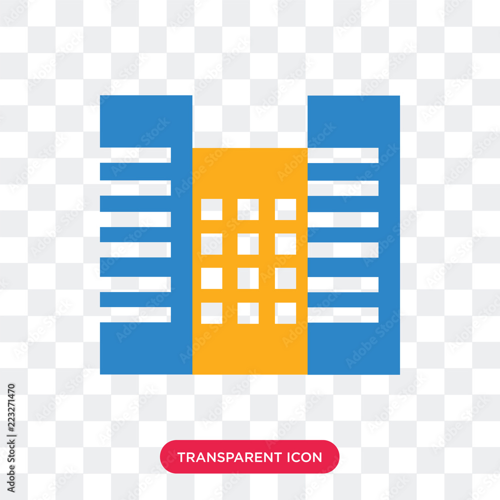 Buildings vector icon isolated on transparent background, Buildings logo design