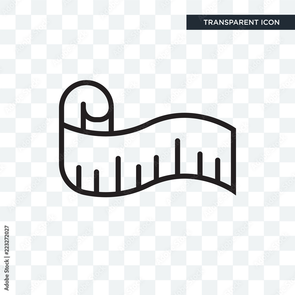 Measuring tape vector icon isolated on transparent background, Measuring tape logo design - obrazy, fototapety, plakaty 