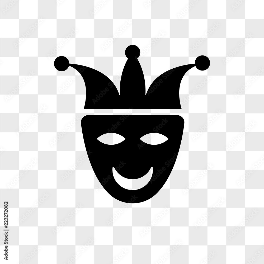 Joker face vector icon isolated on transparent background, Joker face logo design Stock Vector