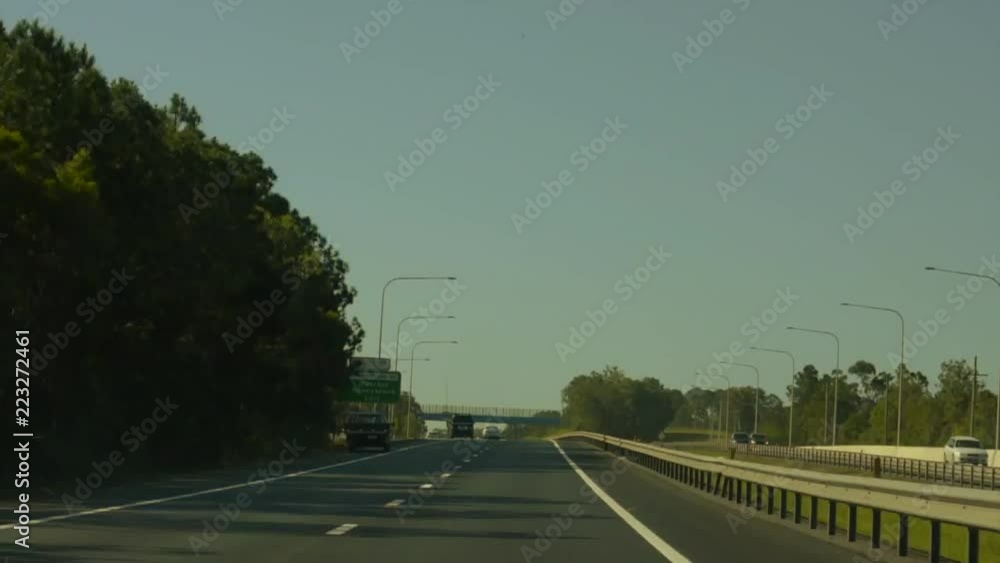 Driving on highway from Brisbane to the Sunshine Coast Driving on highway from Brisbane to the Sunshine Coast