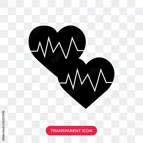 heart pulse vector icon isolated on transparent background, heart pulse logo design