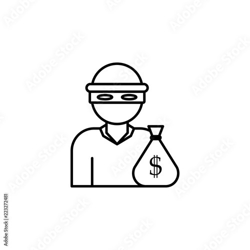 robber icon. Element of crime and punishment icon for mobile concept and web apps. Thin line robber icon can be used for web and mobile