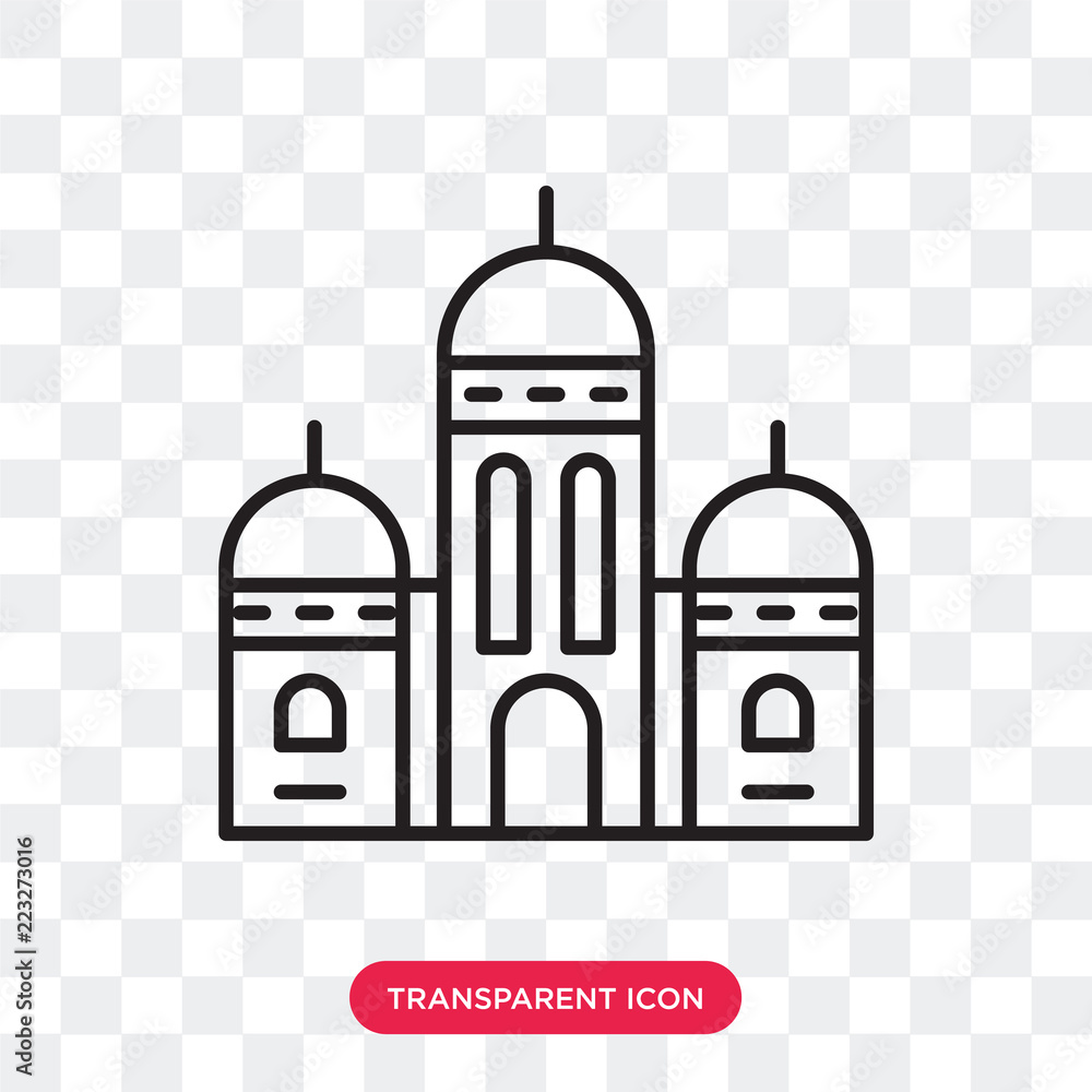 Sacre coeur vector icon isolated on transparent background, Sacre coeur logo design