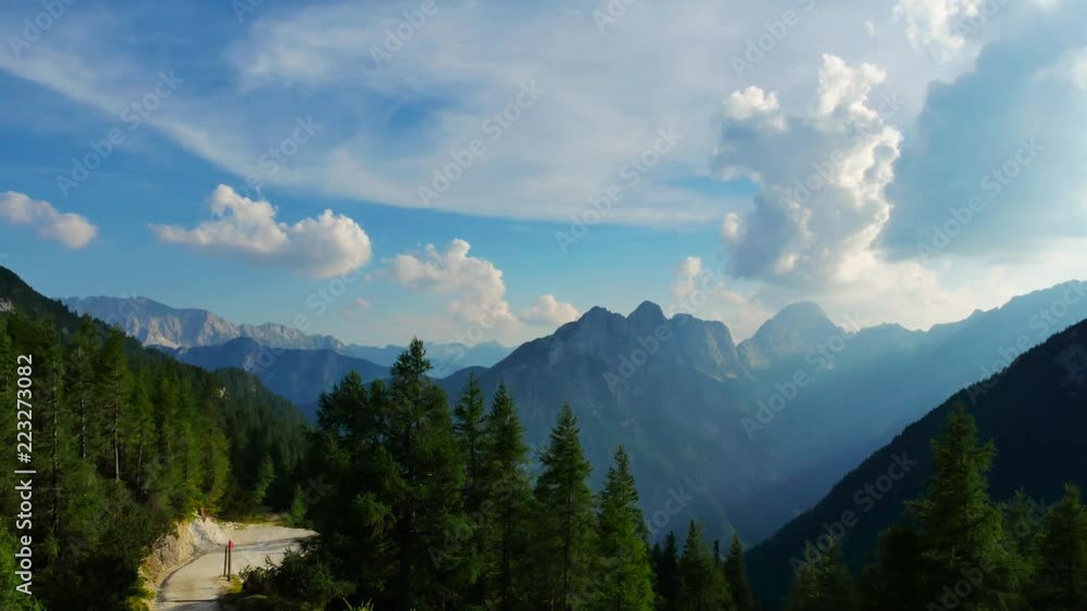 beautiful scene in the mountains with a valley and the spruce forest beautiful scene in the mountains with a valley and the spruce forest