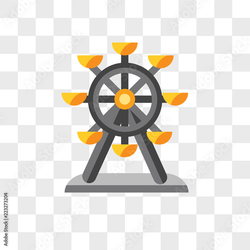 Ferris wheel vector icon isolated on transparent background, Ferris wheel logo design