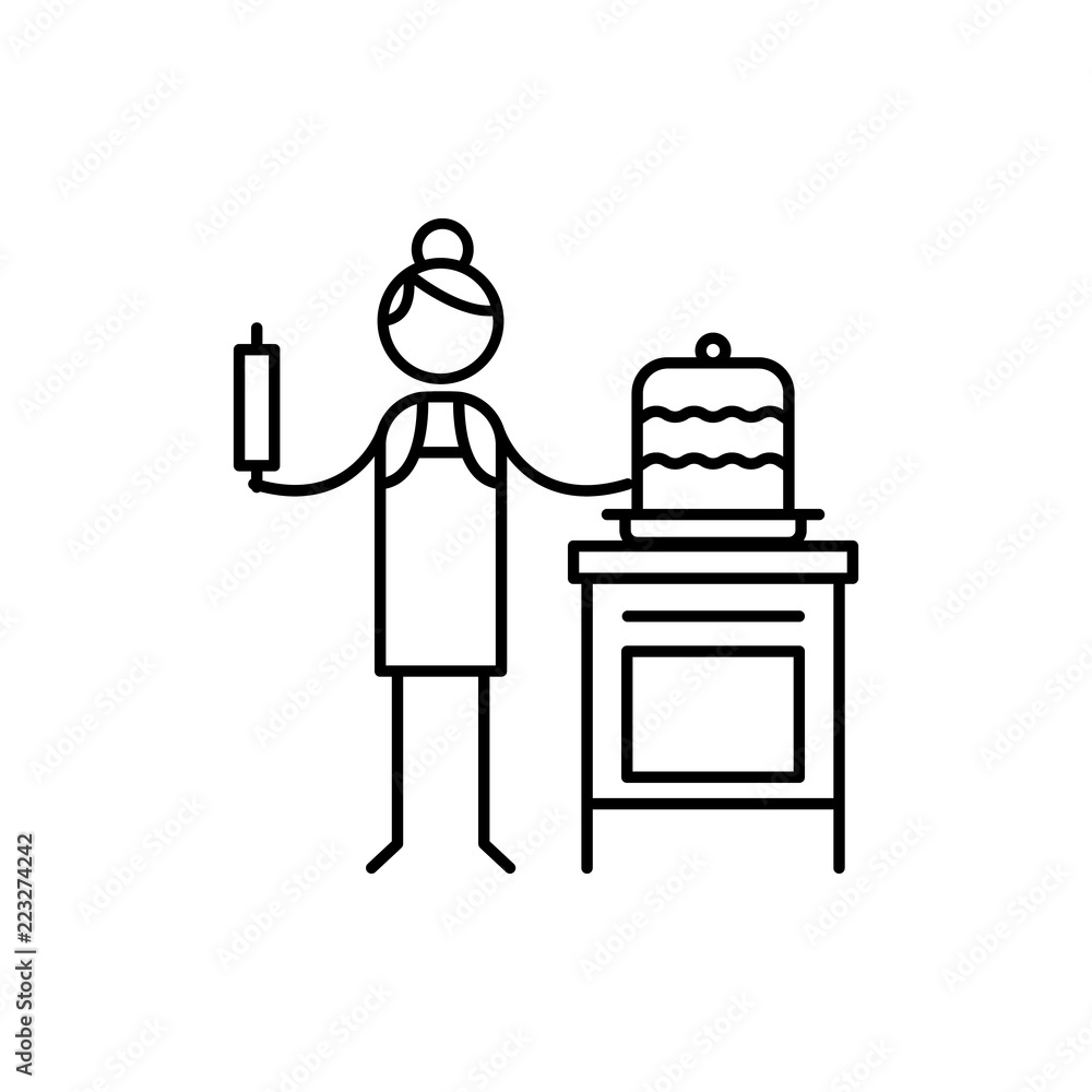 confectioner icon. Element of human hobbies icon for mobile concept and web apps. Thin line confectioner icon can be used for web and mobile