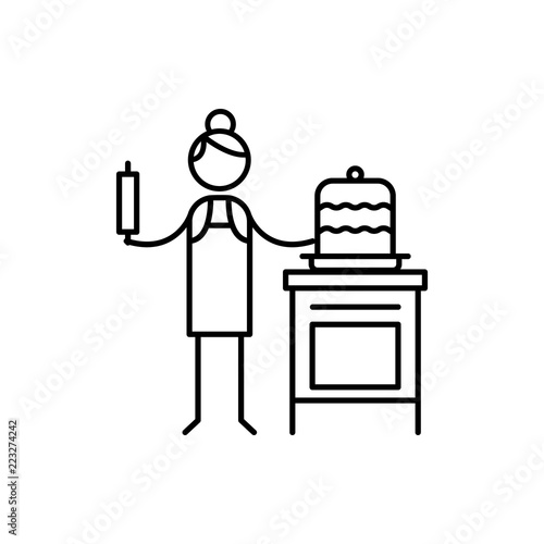 confectioner icon. Element of human hobbies icon for mobile concept and web apps. Thin line confectioner icon can be used for web and mobile