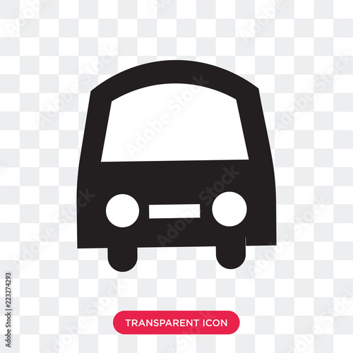 Frontal bus vector icon isolated on transparent background, Frontal bus logo design